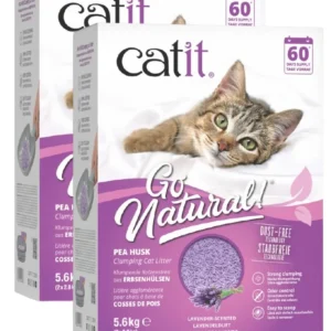 Catit – 2x Go Natural! Pea Husk Pellet Clumping Cat Litter – Lavender Scent – 2 x 2.8kg v:4038092