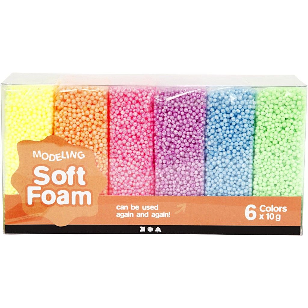 Soft Foam – Ass. Farger (6 x 10 g) v:8003187 Soft Foam – Ass. Farger (6 x 10 g) v:8003187