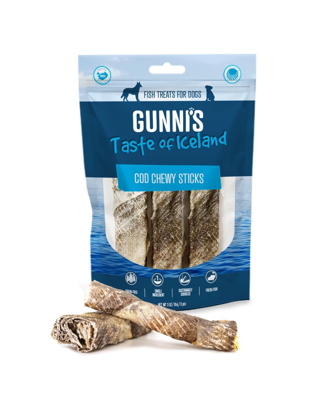 Gunnis - Cod Chew Sticks - 90g 3 pcs v:1712482