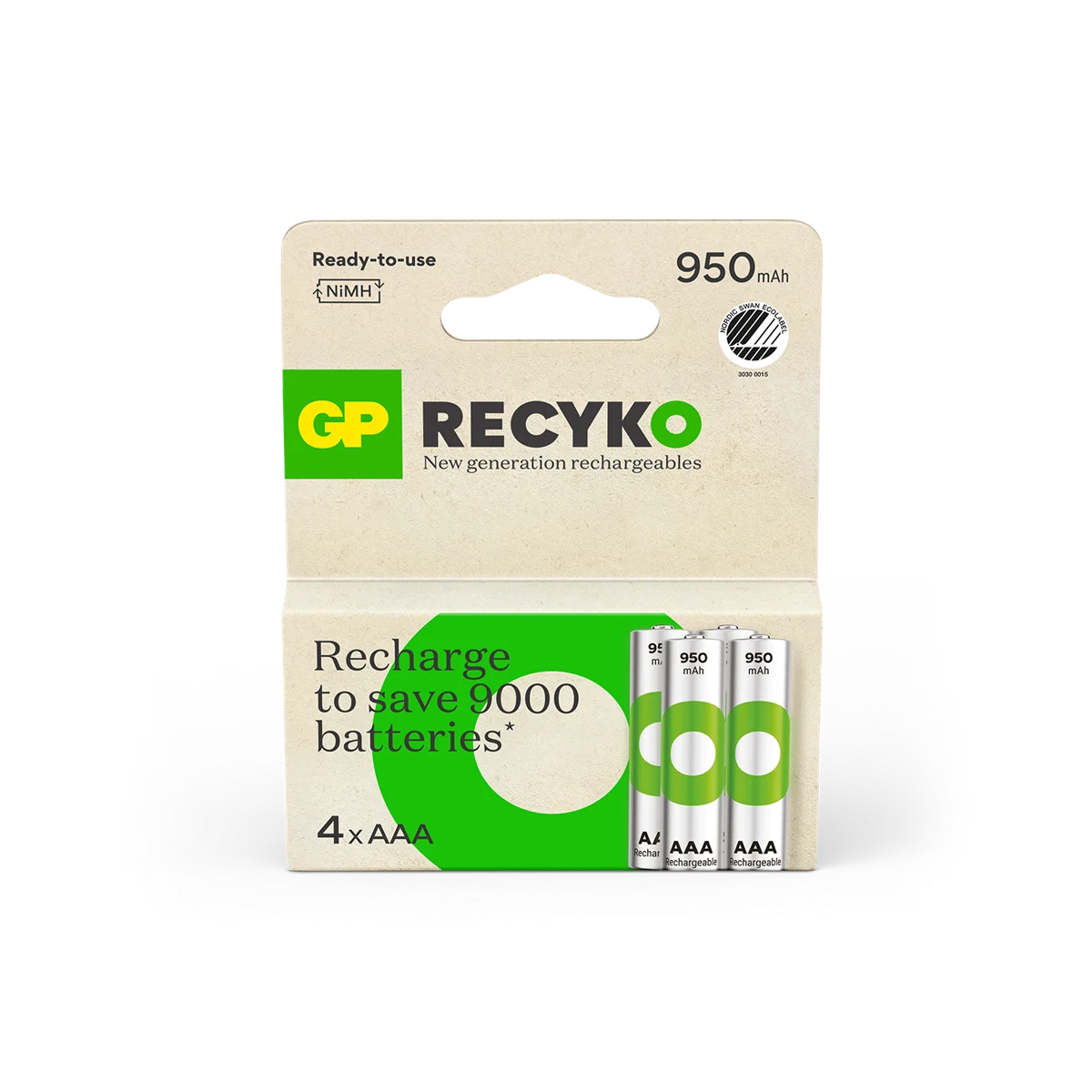 GP – ReCyko Rechargeable Battery, Size AAA, 950 mAh, 1.2V (4-pack) v:3489023 GP – ReCyko Rechargeable Battery, Size AAA, 950 mAh, 1.2V (4-pack) v:3489023