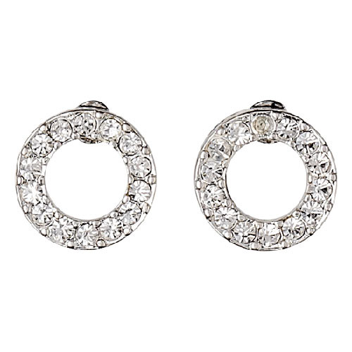 PILGRIM - VICTORIA Crystal Halo Earrings - Silver Plated - Diameter 1.0 cm v:4183025