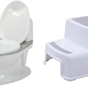 BabyDan – Potty w. Flush Sound – White + BabyDan – Two Step Stool – White – Gratis frakt v:5183003