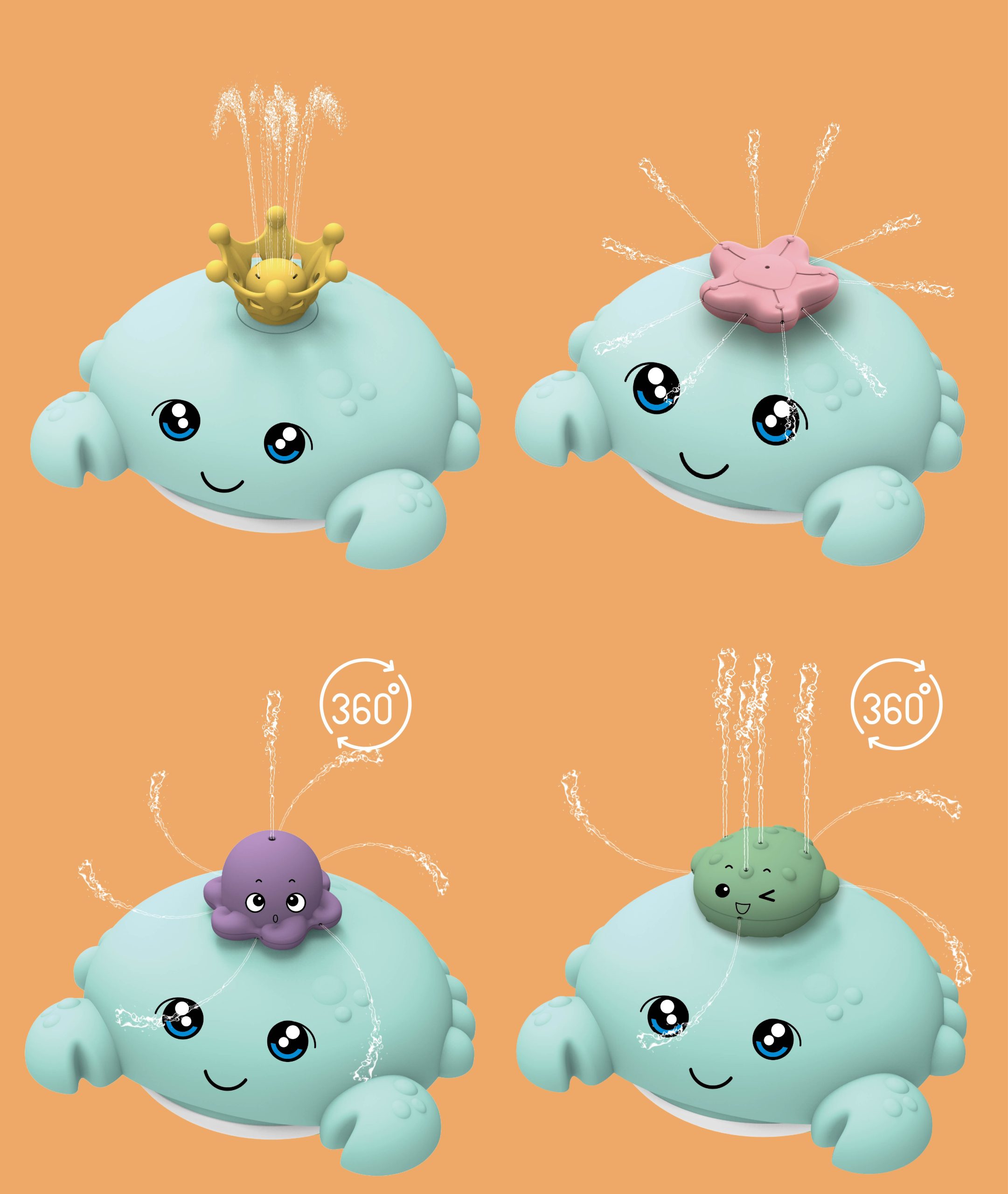 Carlo Baby - Crab with water-spraying accessories and lights +18m Blue (667704) v:3870746