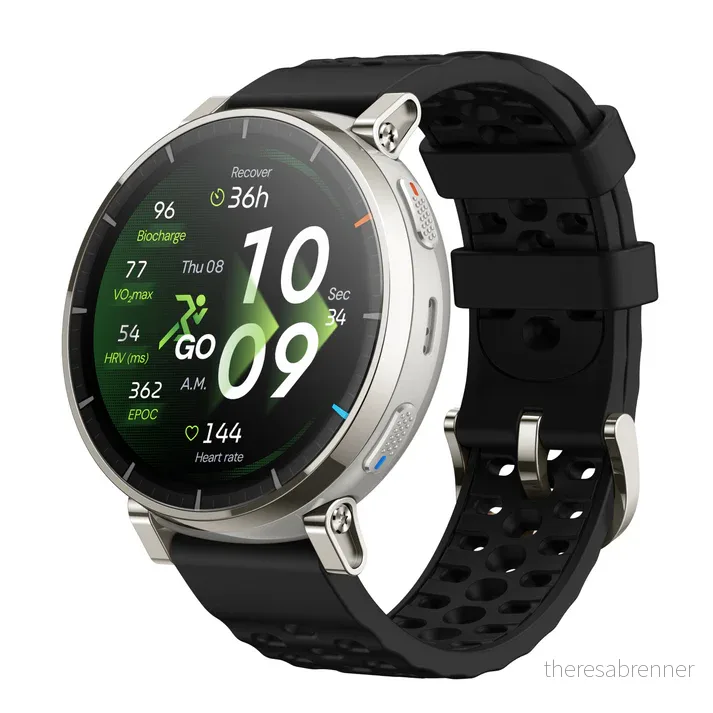 Amazfit Active 3 Premium løpe GPS-smartklokke - Silver/Black - Gratis frakt v:6418844