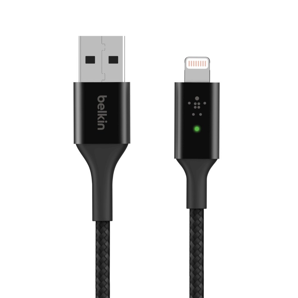 Belkin – Smart LED USB-A to Lightning Cable, Black v:7248291 Belkin – Smart LED USB-A to Lightning Cable, Black v:7248291