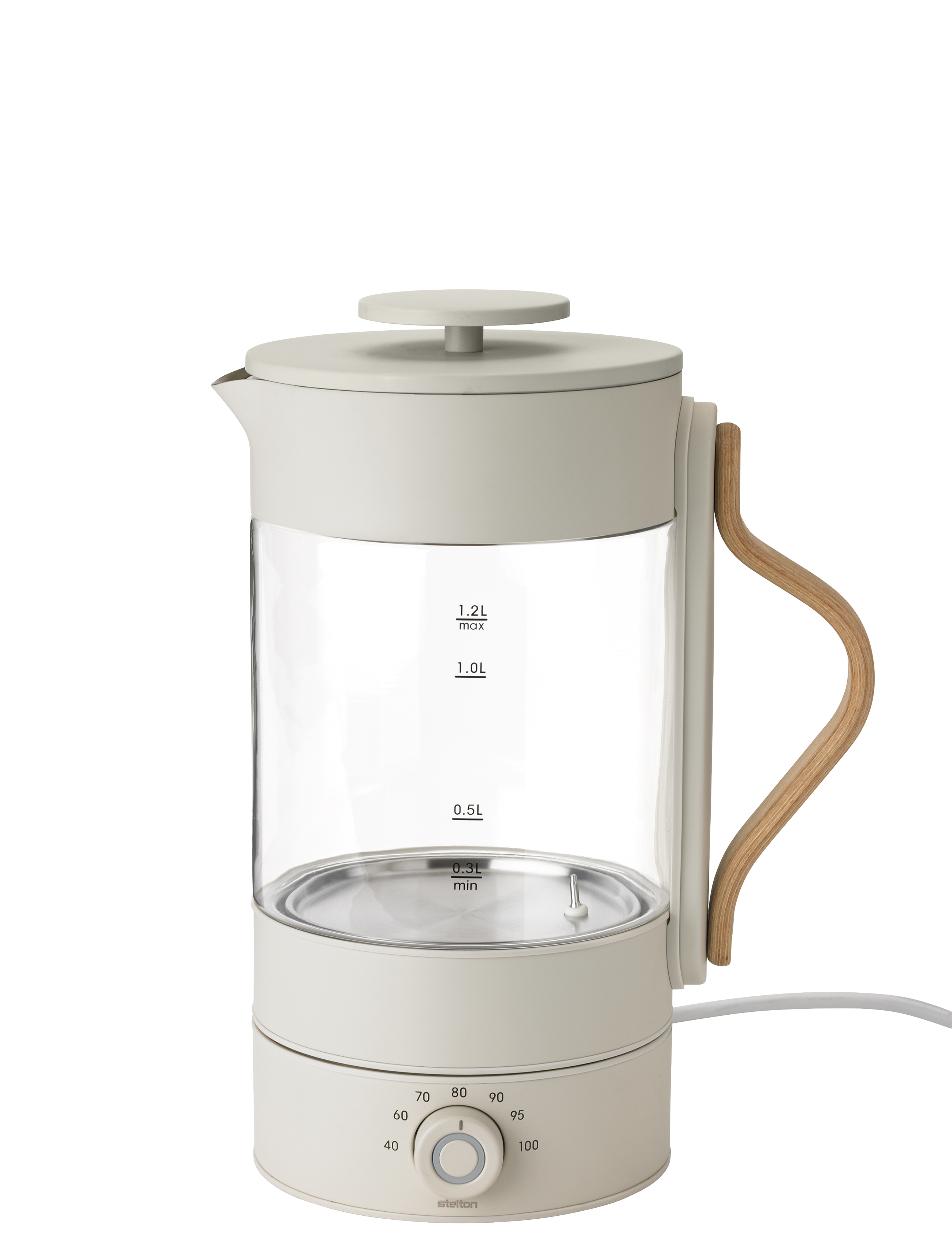 Stelton - Emma vannkoker - Clear/Sand - 1.2 l - Gratis frakt v:8926146