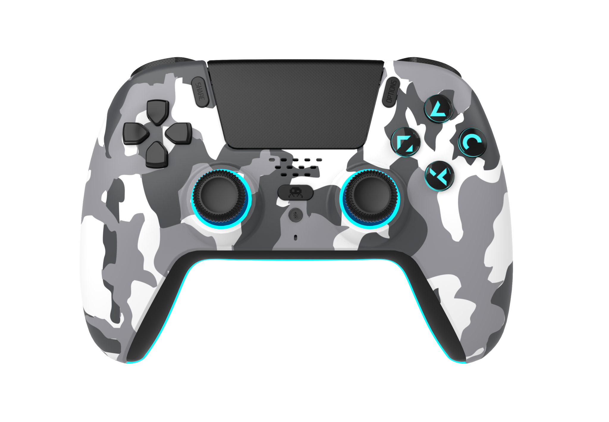 Freaks And Geeks - Wireless Bluetooth Controller for PS5- LED - White Camo - Gratis frakt v:1293048