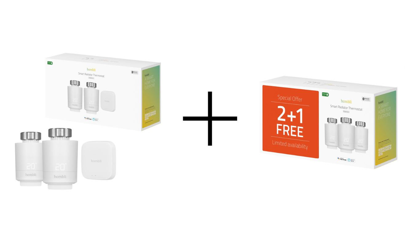 Hombli - Smart Radiator Thermostat Start Kit + Expansion Pack Bundle - Gratis frakt v:1488919