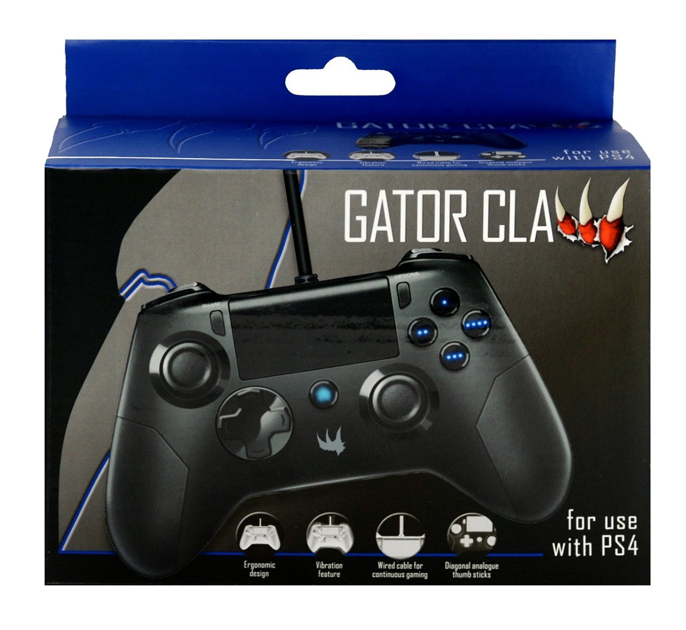 Gator Claw Wired Controller for Playstation 4 - Black (ORB) v:7446509