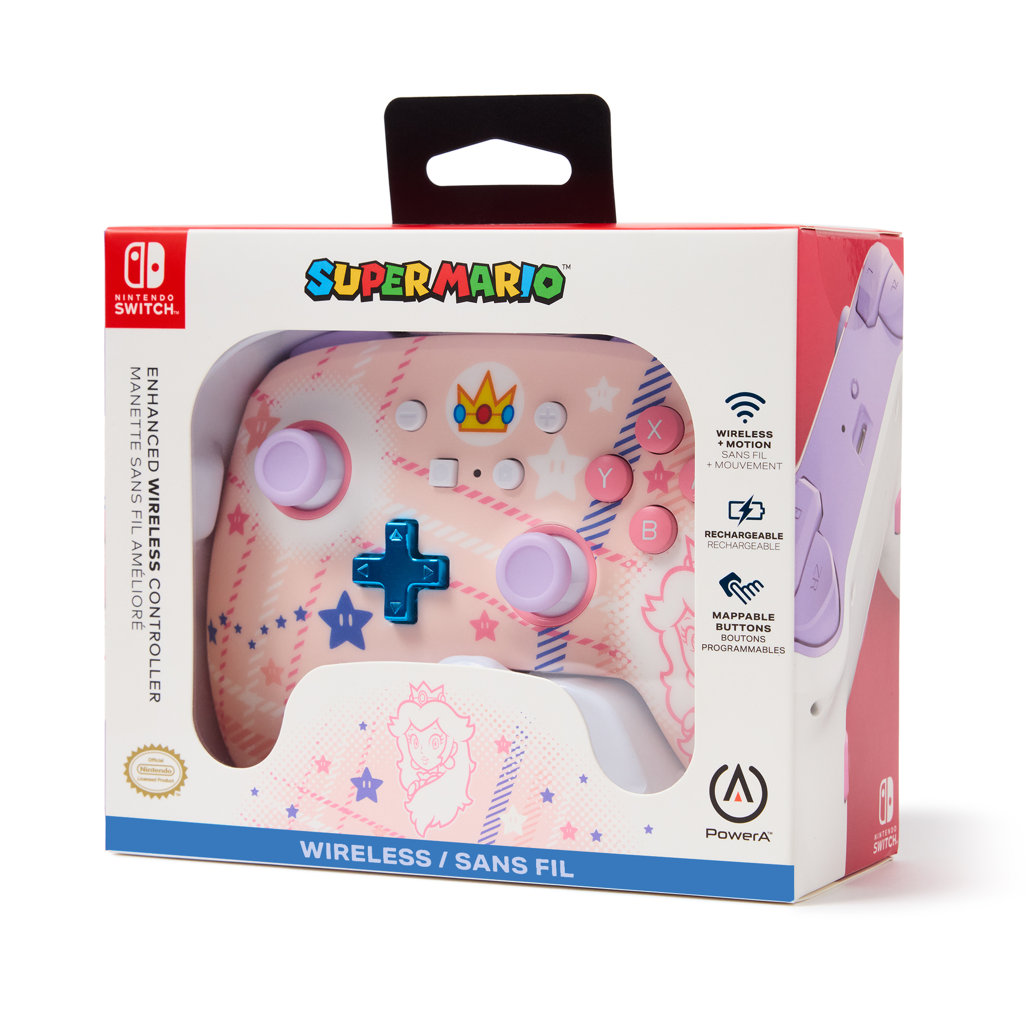 PowerA Enhanced Wireless Controller for Nintendo Switch Princess Peach Plaid v:6005326