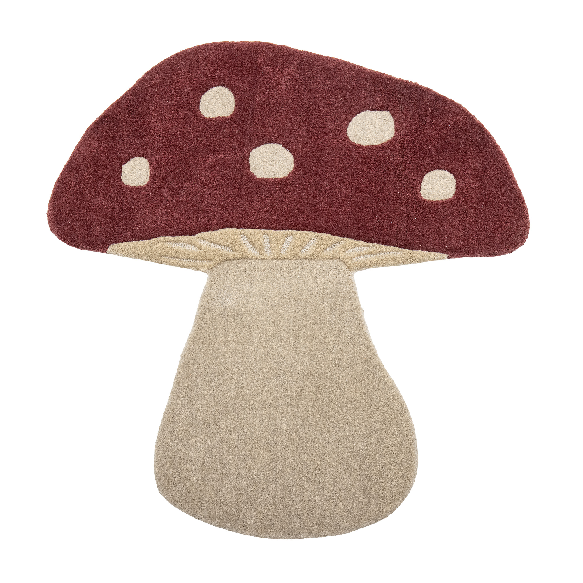 Bloomingville MINI – Mushroom Rug – Red – Wool – Gratis frakt v:9127747