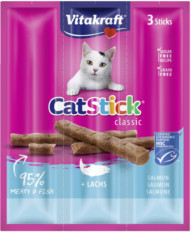 Vitakraft - Cat Stick salmon MSC 3 sticks- (39314) v:3892383