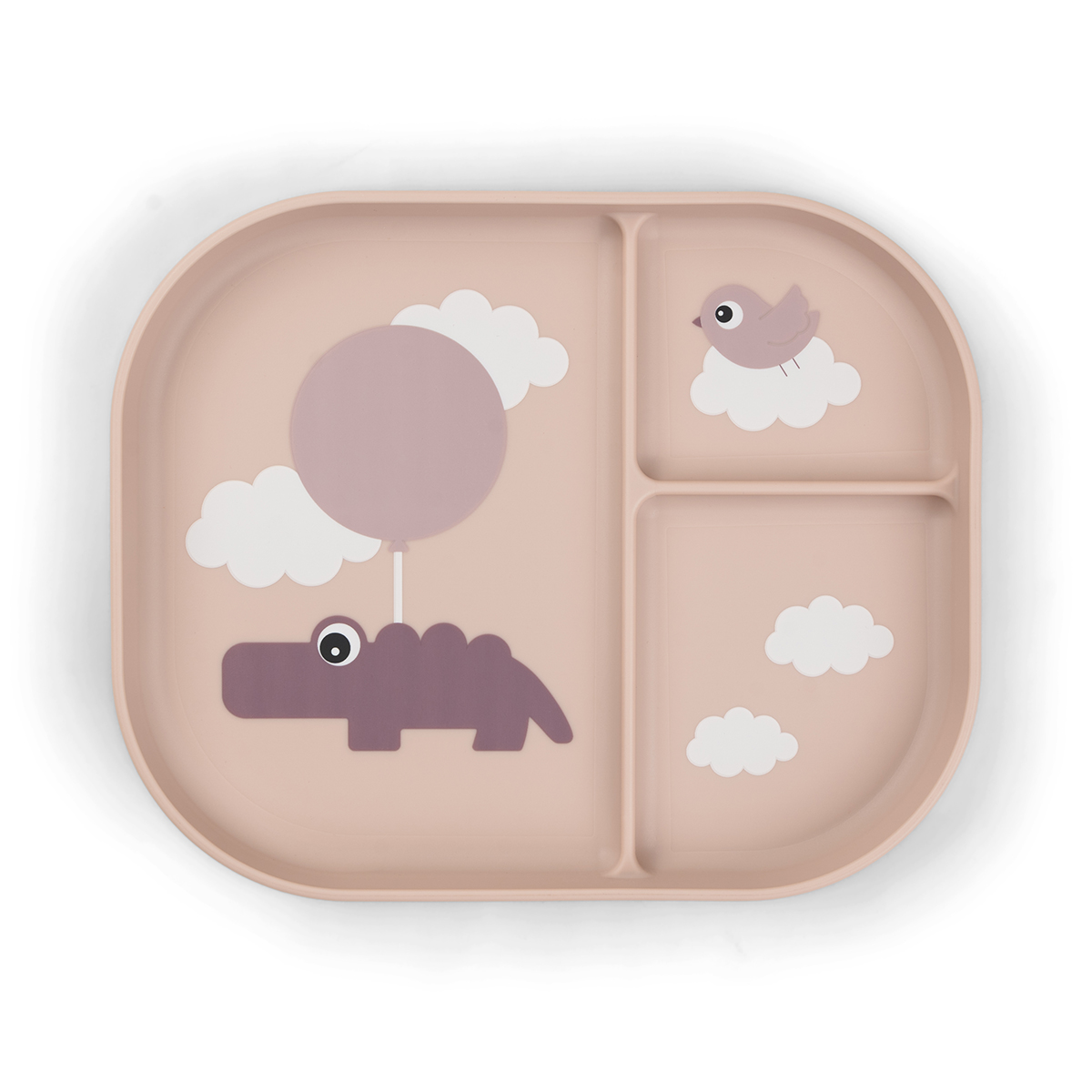 Done by Deer – Foodie compartment plate Happy clouds – Powder – 22 x 18 x H 2 cm v:3102184