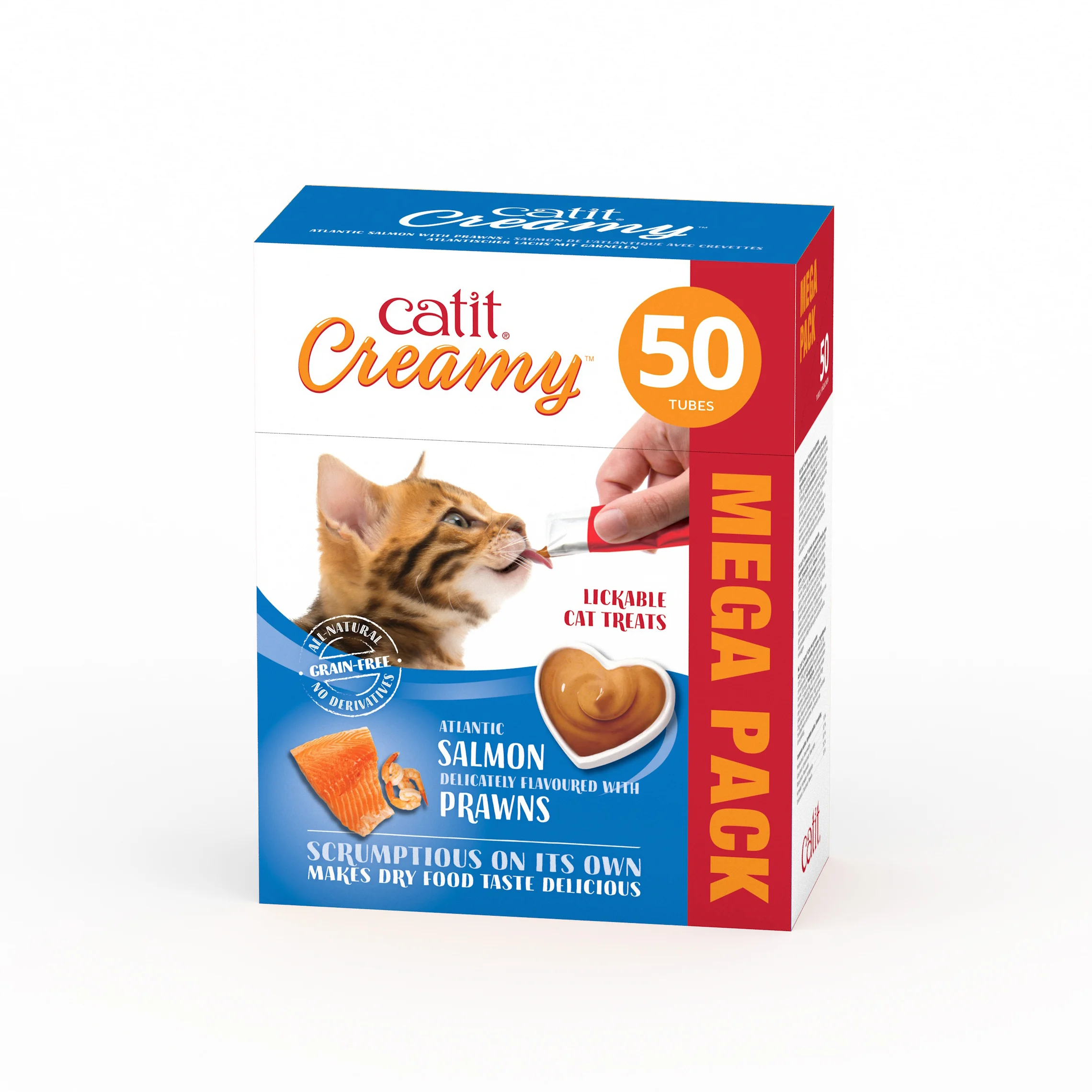 Catit – Creamy Premium Treat for Cats – Salmon with Prawn – Mega Pack (50x10g) v:3635348 Catit – Creamy Premium Treat for Cats – Salmon with Prawn – Mega Pack (50x10g) v:3635348