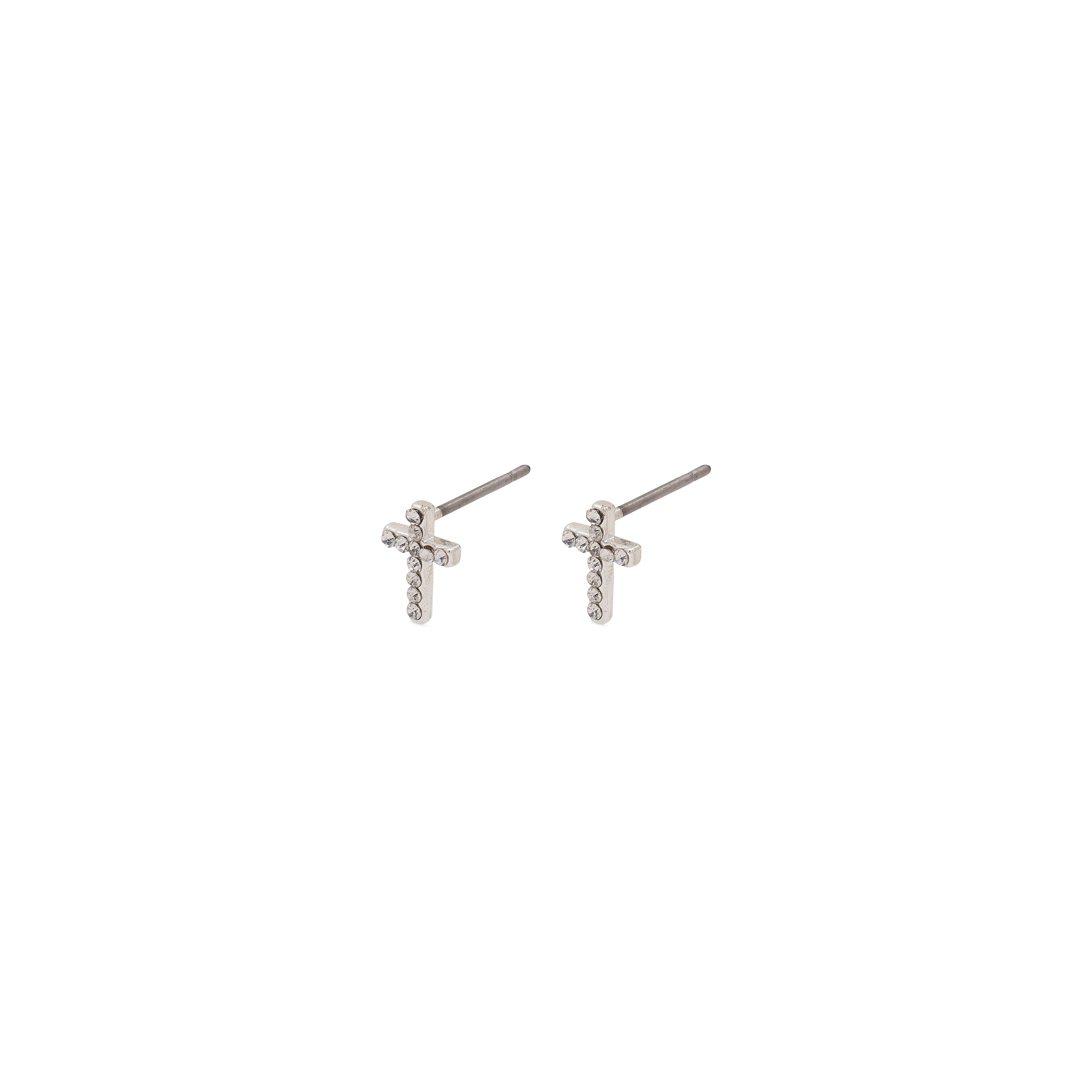 PILGRIM – CLARA Crystal Cross Earrings – Silver Plated – 9 mm v:6379000