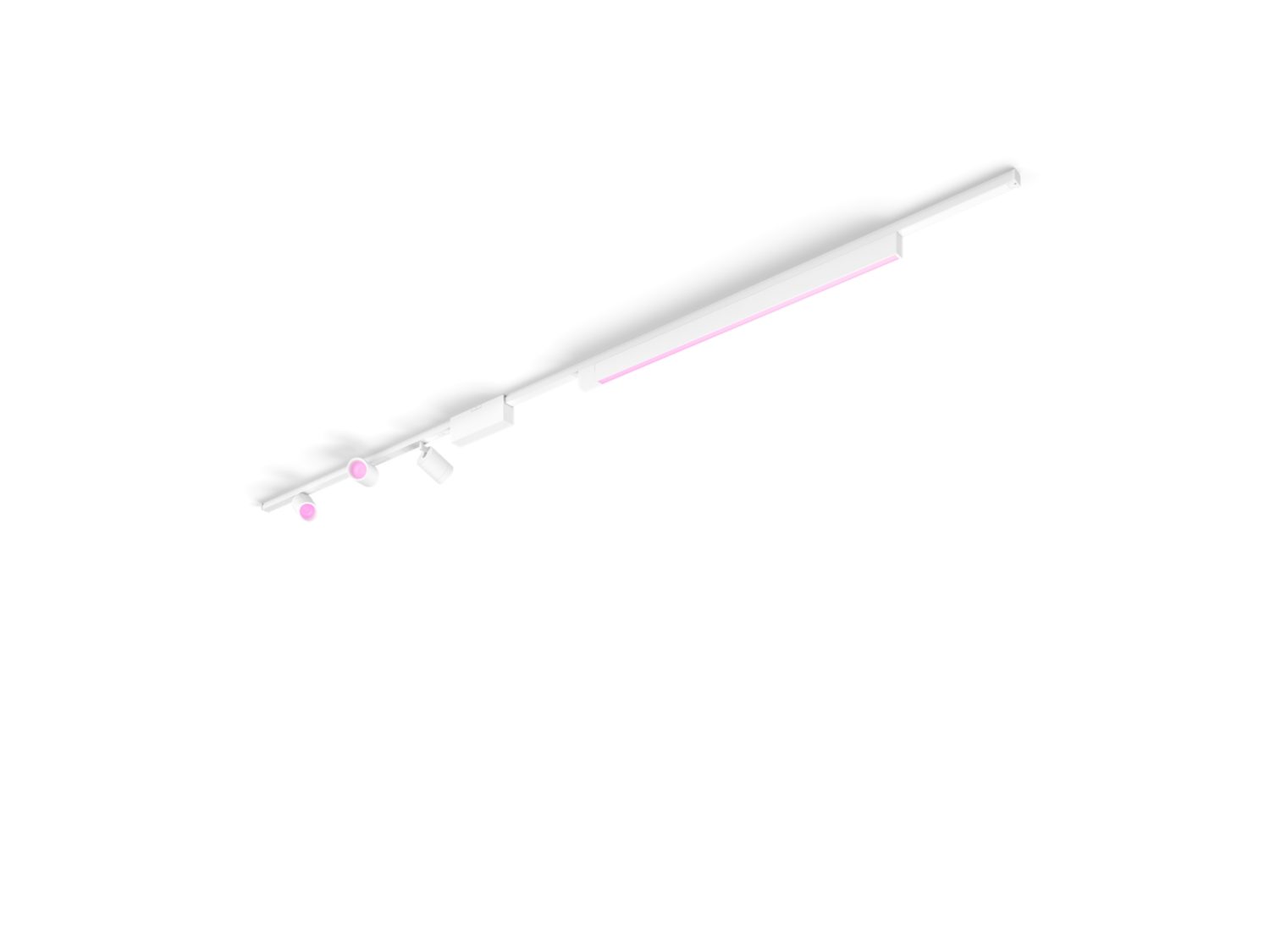 Philips Hue - Perifo Rett Takbase-sett (3 Spotter, 1 Lyslist) - Hvit - Gratis frakt v:7090758