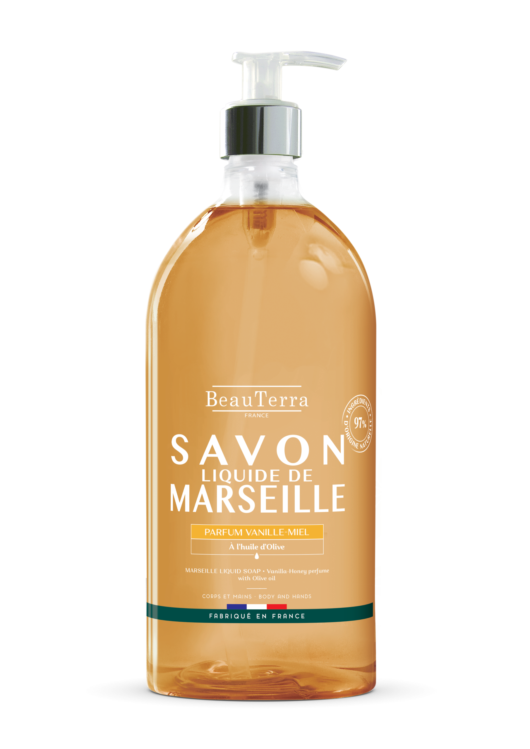 BeauTerra - Marseille Liquid Soap - Miel Vanille - 1L v:4342623