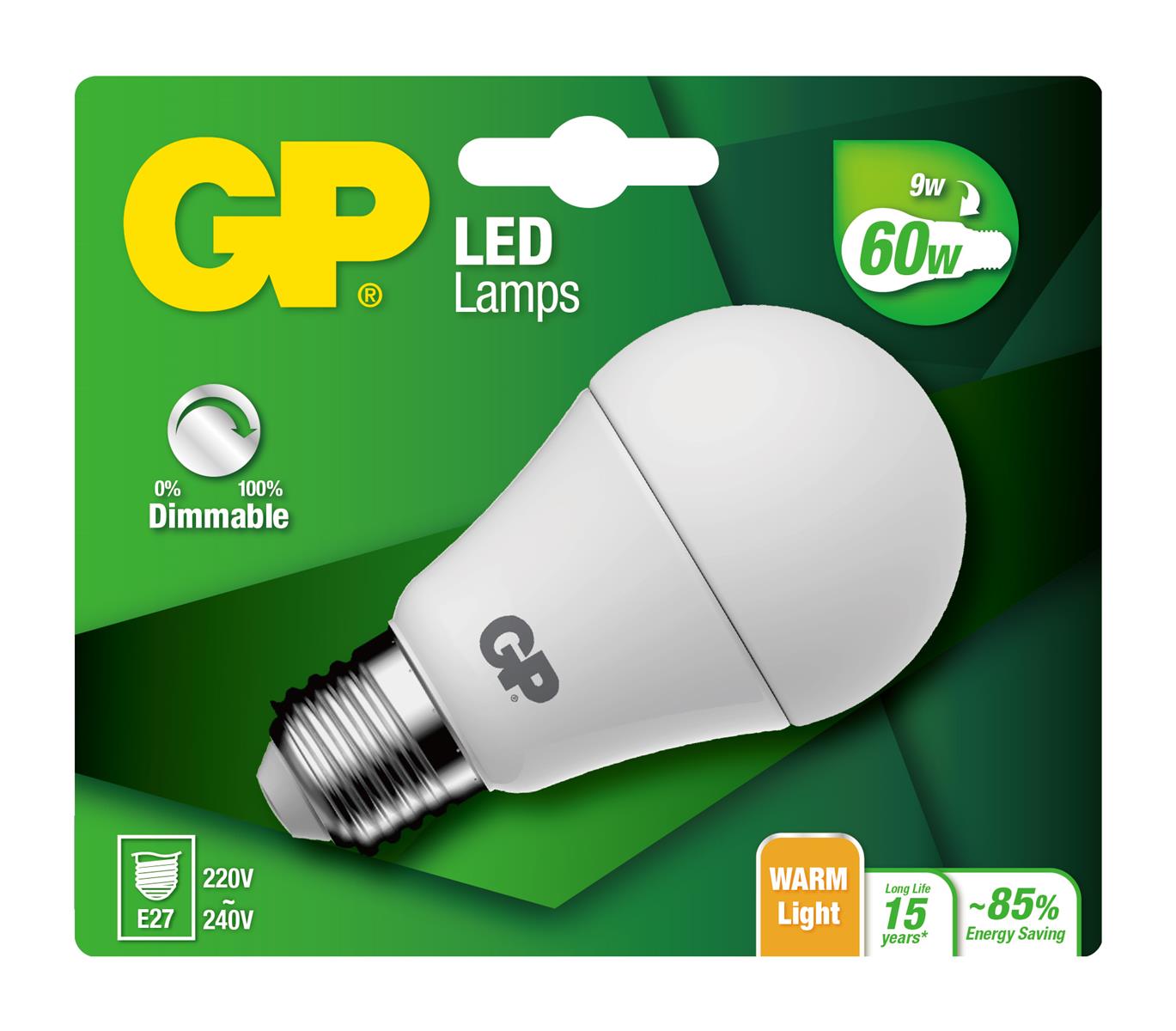GP - LED Lamp Classic, E27, DIM, 9W (60W), 806lm v:3729063