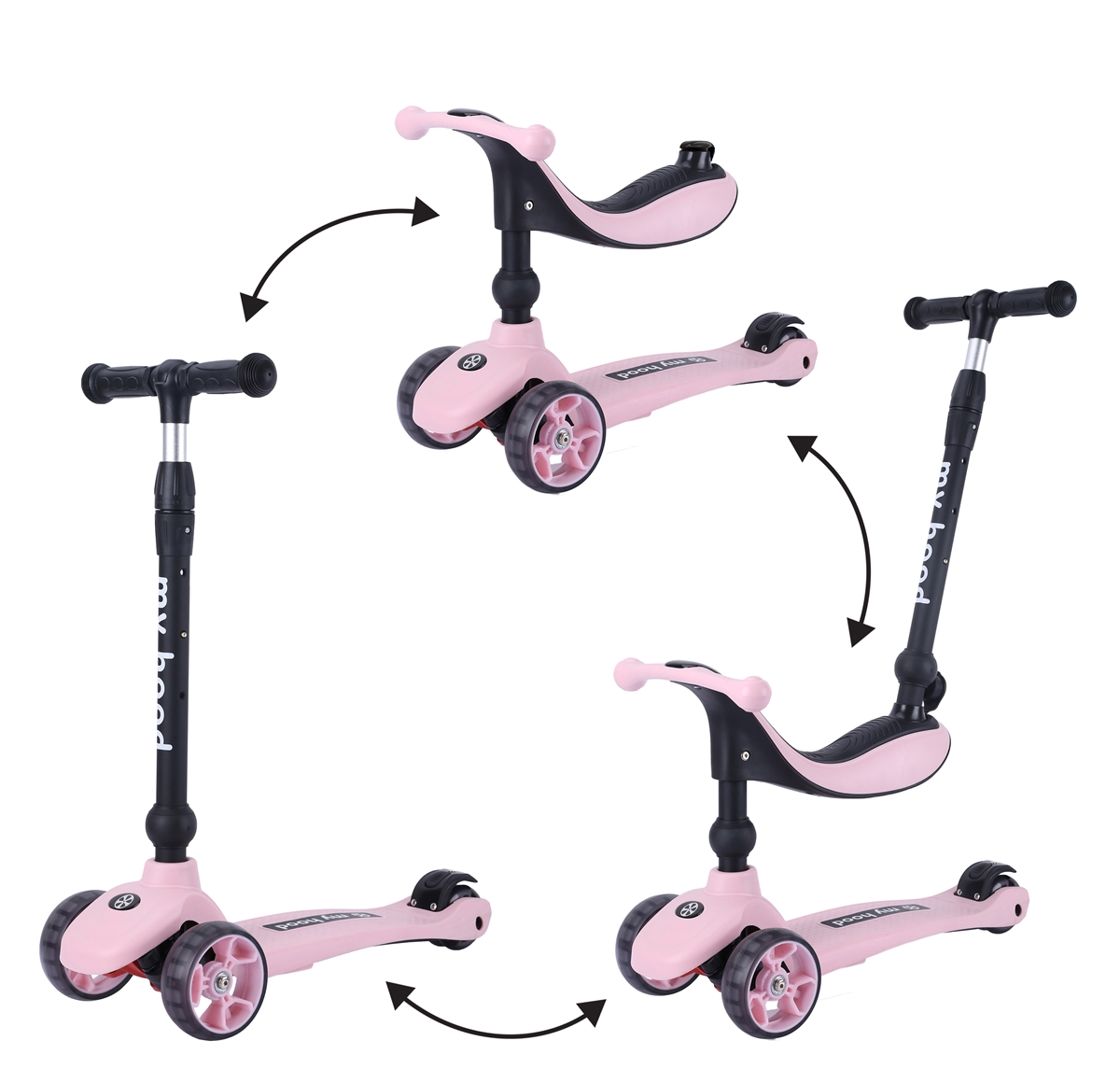 My Hood - Kick'n Ride Scooter - Pink (505144) - Gratis frakt v:1831304