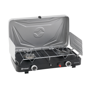 Outwell – Katmai Duo Gasskomfyr – Dobbel Gassbrenner for Camping – Silver Grey – Gratis frakt v:6864077