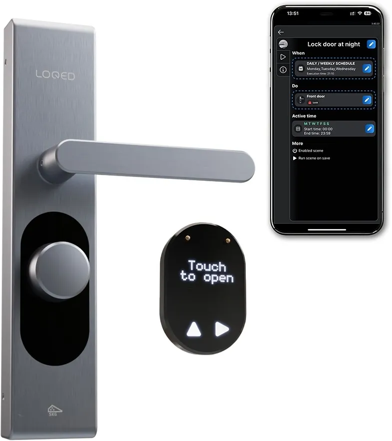 Shelly LOQED Touch Smart Lock – 100% nøkkelfri smart lås for europeiske dører - Gratis frakt v:2259407
