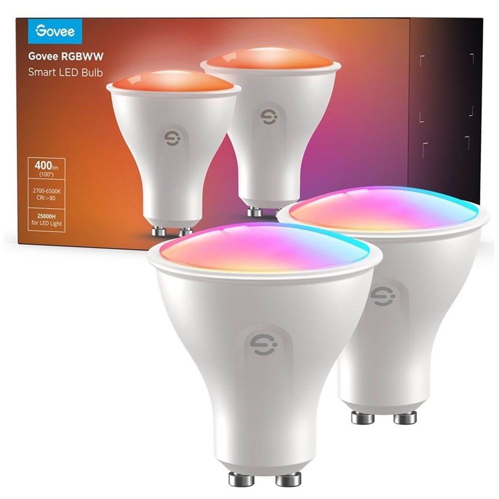Govee – GU10 WiFi & BLE RGBWW Lyspære 400lm (2-Pack) – Forbedre Belysningsopplevelsen Din v:5128478