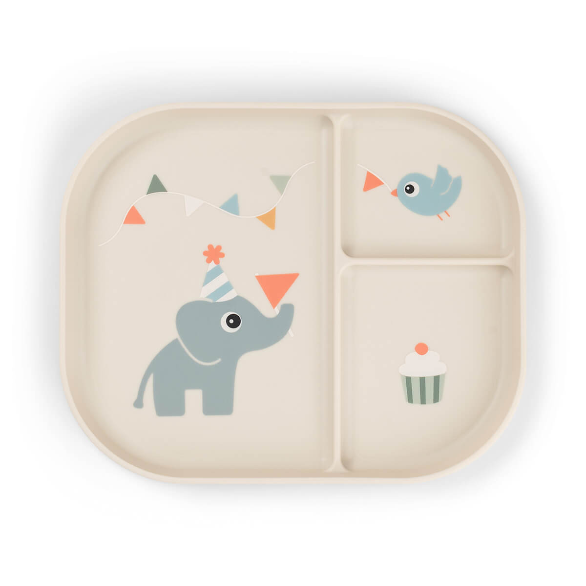 Done by Deer – Foodie compartment plate – Celebration Sand – 22 x 18 x H 2 cm v:8063858
