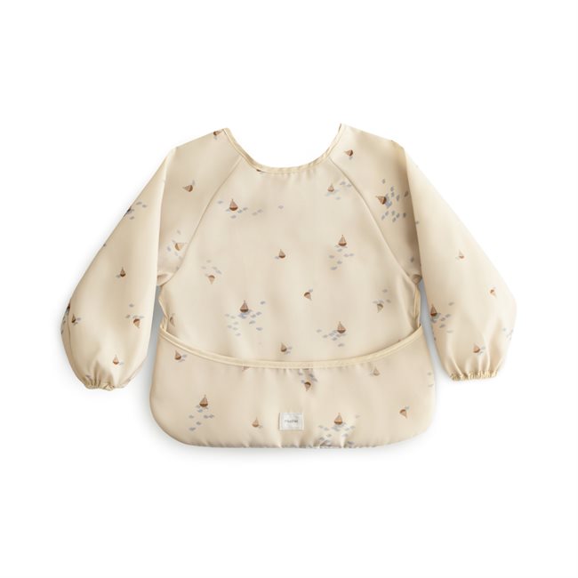 Mushie - Long Sleeve Bib - Boats - One-size-fits-all for children aged 6 to 24 months v:7888619