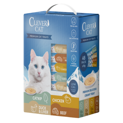 CleverCat – Creamy big pack 48 st x 15 gr with 4 variants v:1007263 CleverCat – Creamy big pack 48 st x 15 gr with 4 variants v:1007263