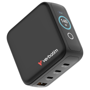 Verbatim – Mini GaN Charger 4-port 140W with Display – 4-port 140W – Gratis frakt v:6730252