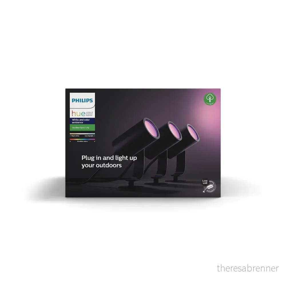 Philips Hue – Lily Utendørs Spotlys Startpakke – Hvit & Farge Ambiance – Gratis frakt v:8601308