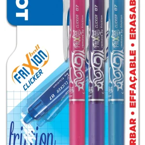 Pilot – FriXion Clicker 0.7 – (Pack of 3) – Pink/Violet/Light Blue v:6746485 Pilot – FriXion Clicker 0.7 – (Pack of 3) – Pink/Violet/Light Blue v:6746485