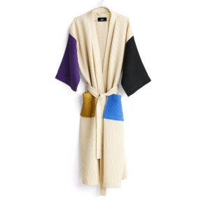 HAY – Waffle Badekåpe – One Size – Krem Multi – Cream Multi – Gratis frakt v:5573284