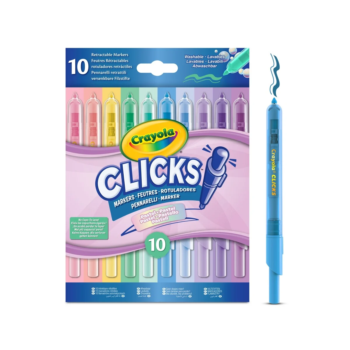 Crayola – Clicks Retractable Markers 10 Pcs – Pastel (358-588378) v:6889768