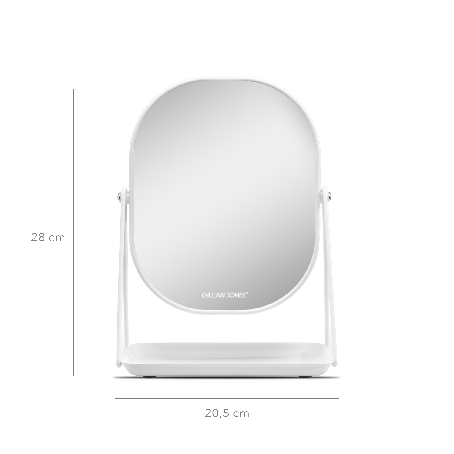 Gillian Jones – Table Mirror With Tray White – White v:6625220 Gillian Jones – Table Mirror With Tray White – White v:6625220