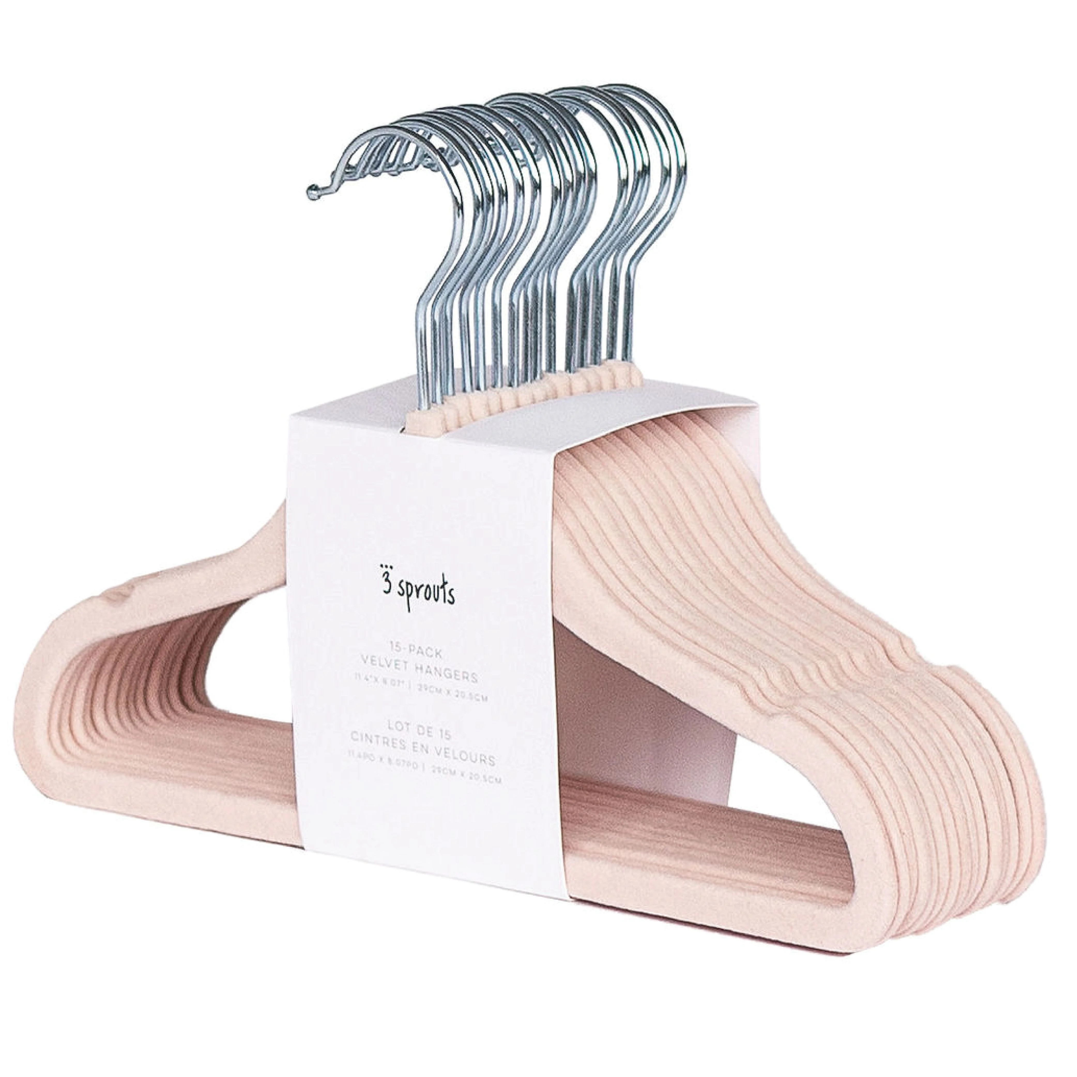 3 Sprouts – Velor Hanger 15 pcs Pink – Pink v:9731080 3 Sprouts – Velor Hanger 15 pcs Pink – Pink v:9731080