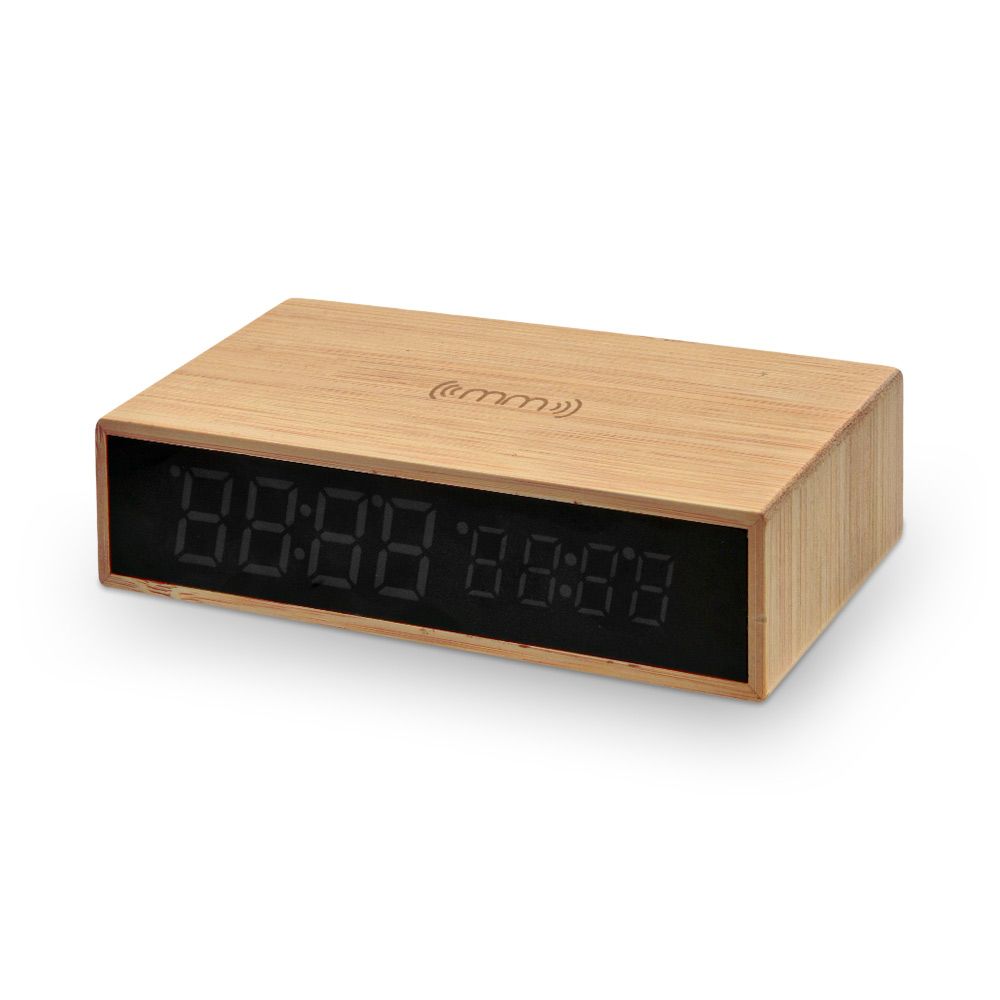 Mikamax - Bamboo Wireless Charger Clock v:8194006