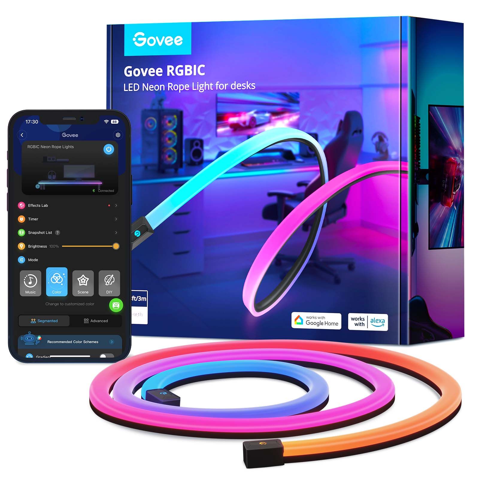 Govee Neon Gaming Bordlys (3m) – Smart RGBIC LED-belysning – Gratis frakt v:6704182 Govee Neon Gaming Bordlys (3m) – Smart RGBIC LED-belysning – Gratis frakt v:6704182