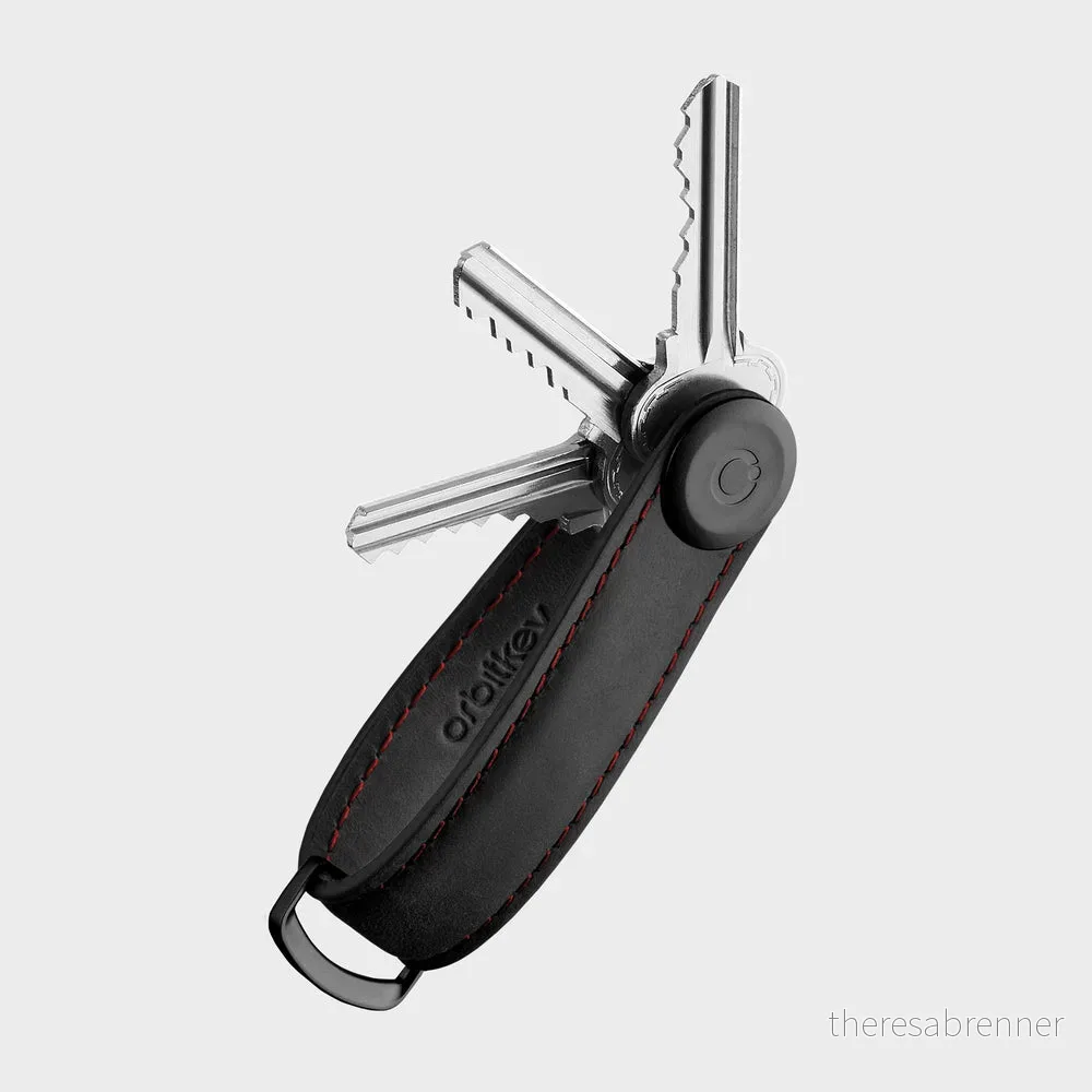 Orbitkey - Crazy Horse Leather Key Organiser - Obsidian Red - Obsidian Red v:7127214