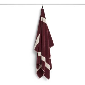 HAY – Stripete Badelaken – W100 x L150 cm – Burgund – Burgundy – Gratis frakt v:6996330