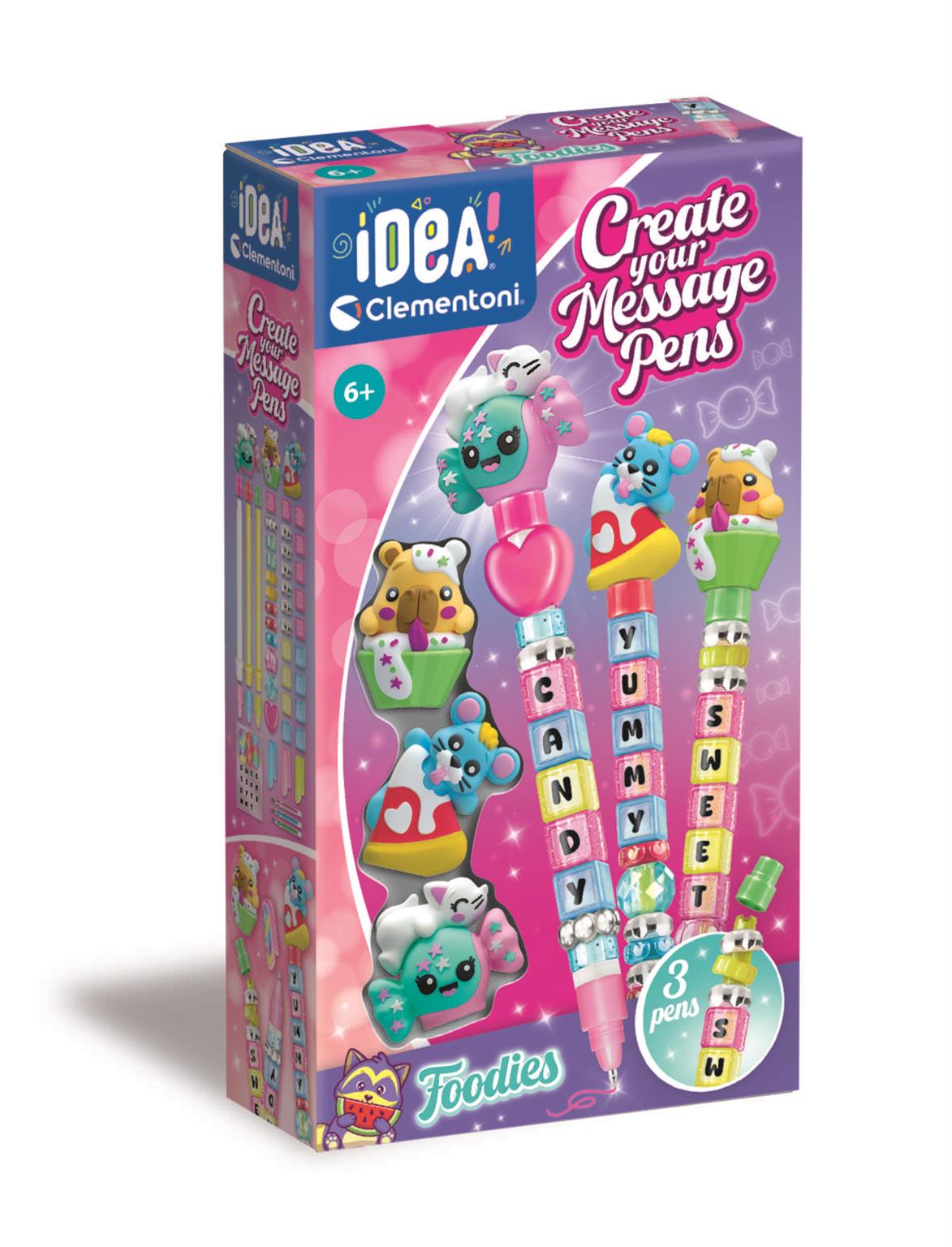 Clementoni - Create Your Message Pen Foodies (Pack By 3) (I-18399) v:9120722