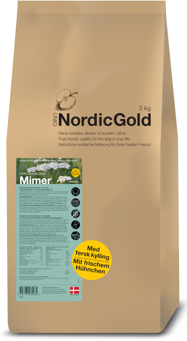 UniQ - Nordic Gold Mimer SENIOR Dog food - 10 kg - Gratis frakt v:7939162