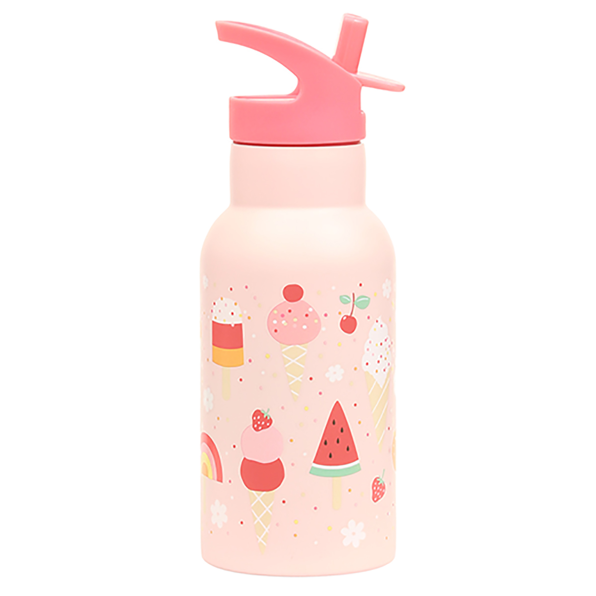 A little lovely company - Stainless Steel Drinking Bottle - Icecream - 7.3 x 20 x 7.3 cm v:3534006