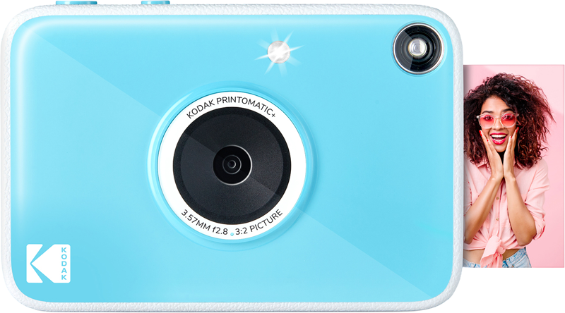 Kodak - Printomatic + Instantkamera med Innebygd Fotoprinter - Blå - Gratis frakt v:7720423