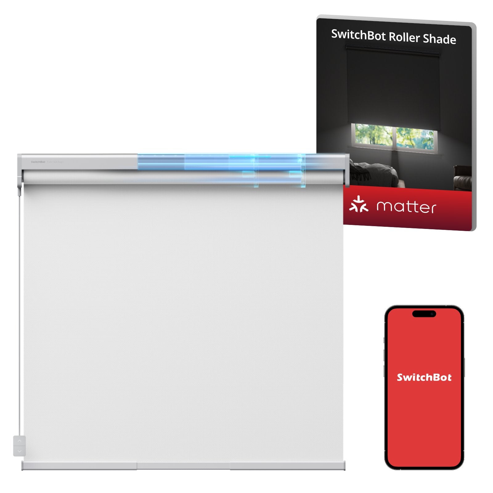 SwitchBot Roller Shade Hvit L – Justerbart smart mørkleggingsrullegardin for store vinduer - Gratis frakt v:1516231