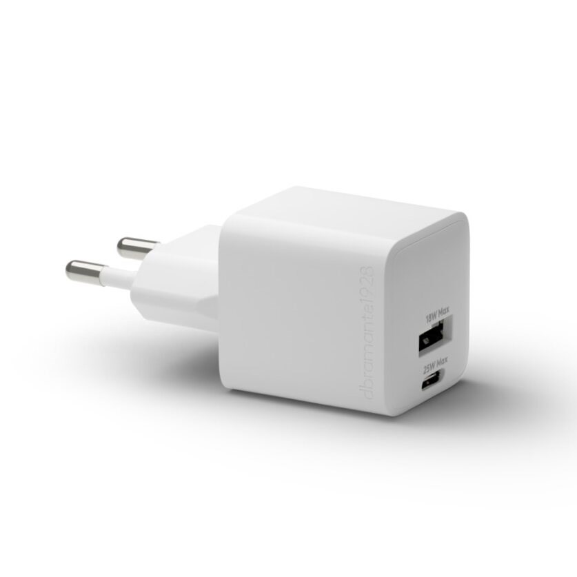 dbramante1928 – Re-charge – Vegglader GaN – USB-C+USB-A 25W+18W EU – Hvit v:6180097