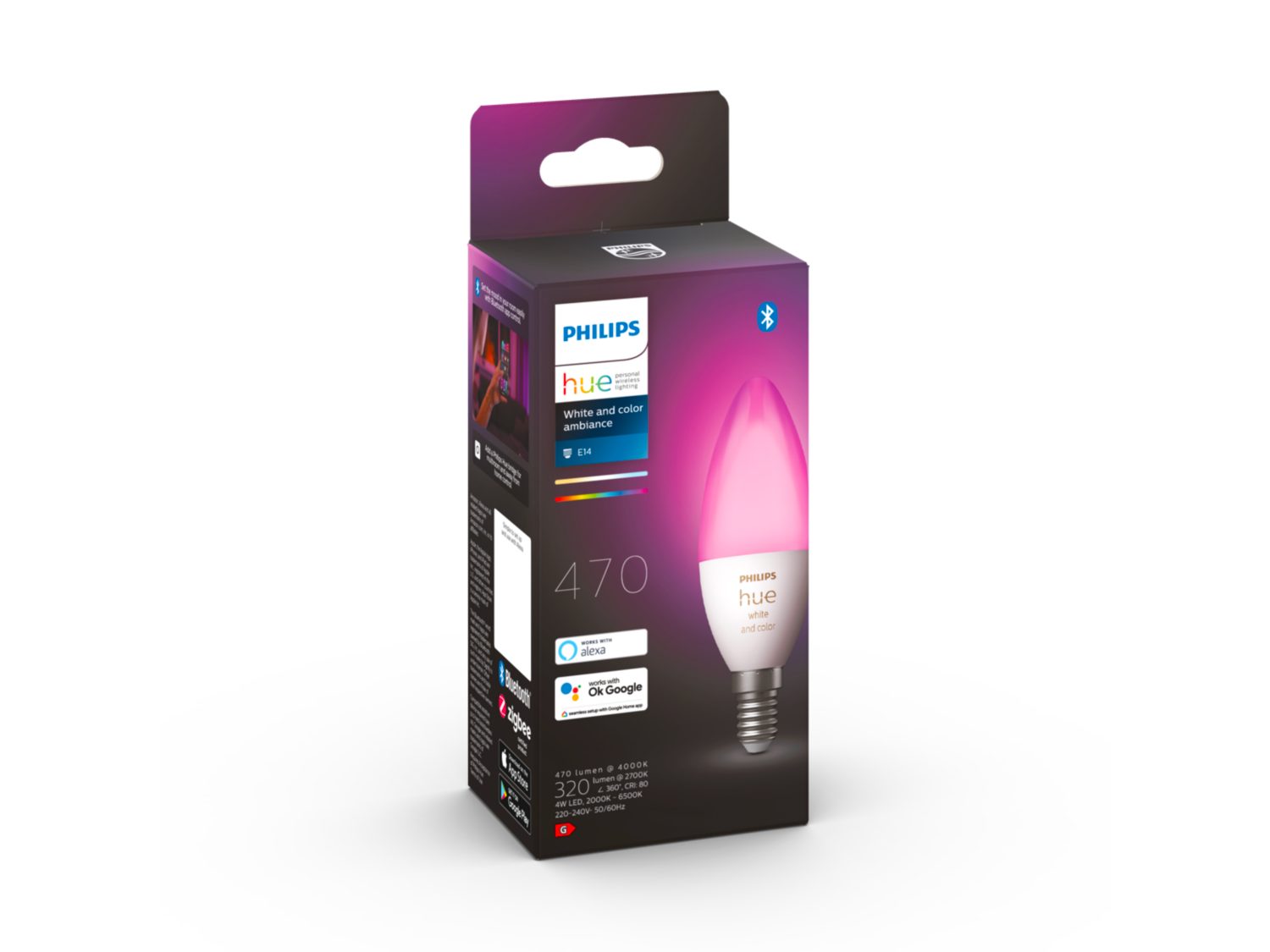 Philips Hue – Enkelpære E14 – Hvit og farget stemning - Gratis frakt v:8308812