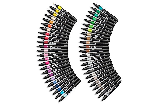 Winsor & Newton - Brushmarker Essential Collection 48pcs in Open Box (832383) - Gratis frakt v:5068267