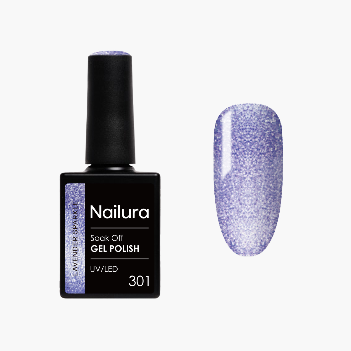Nailura – Gel Polish 301 – Lavender Sparkle – 10 ml – Lavender Sparkle v:3529689