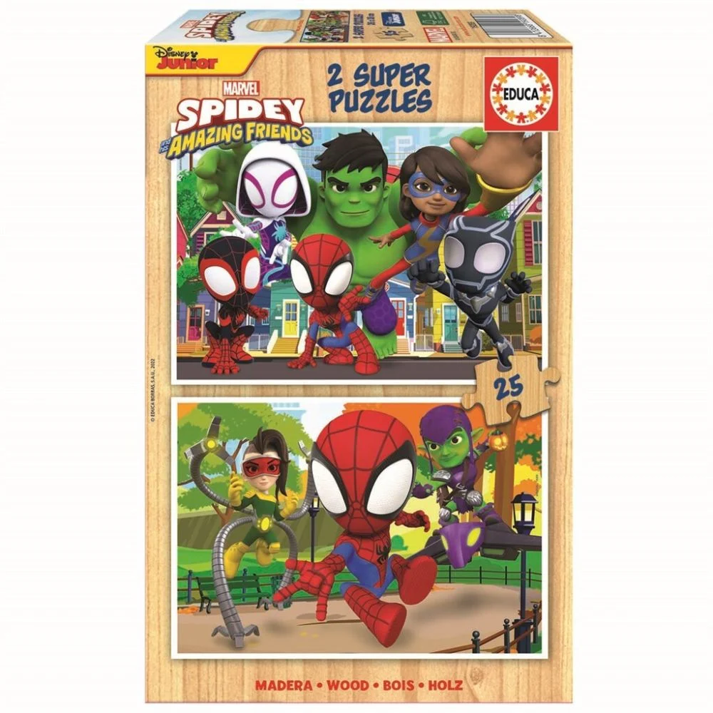 Educa – 2×25 Spidey & His Amazing Friends Wood Puzzles (80-19289) v:3367380